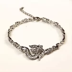 Silver Plated Om Diamond Bracelet on clean white background