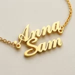 Simple Couple Name Bracelet macro close-up – personalized jewellery