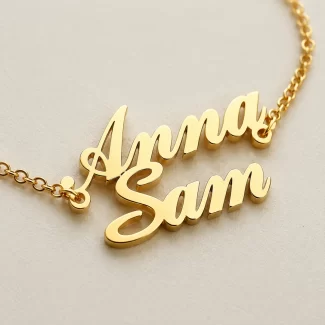 Simple Couple Name Bracelet macro close-up – personalized jewellery