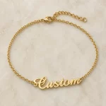 Simple Name Bracelet flat lay product view – personalized jewellery