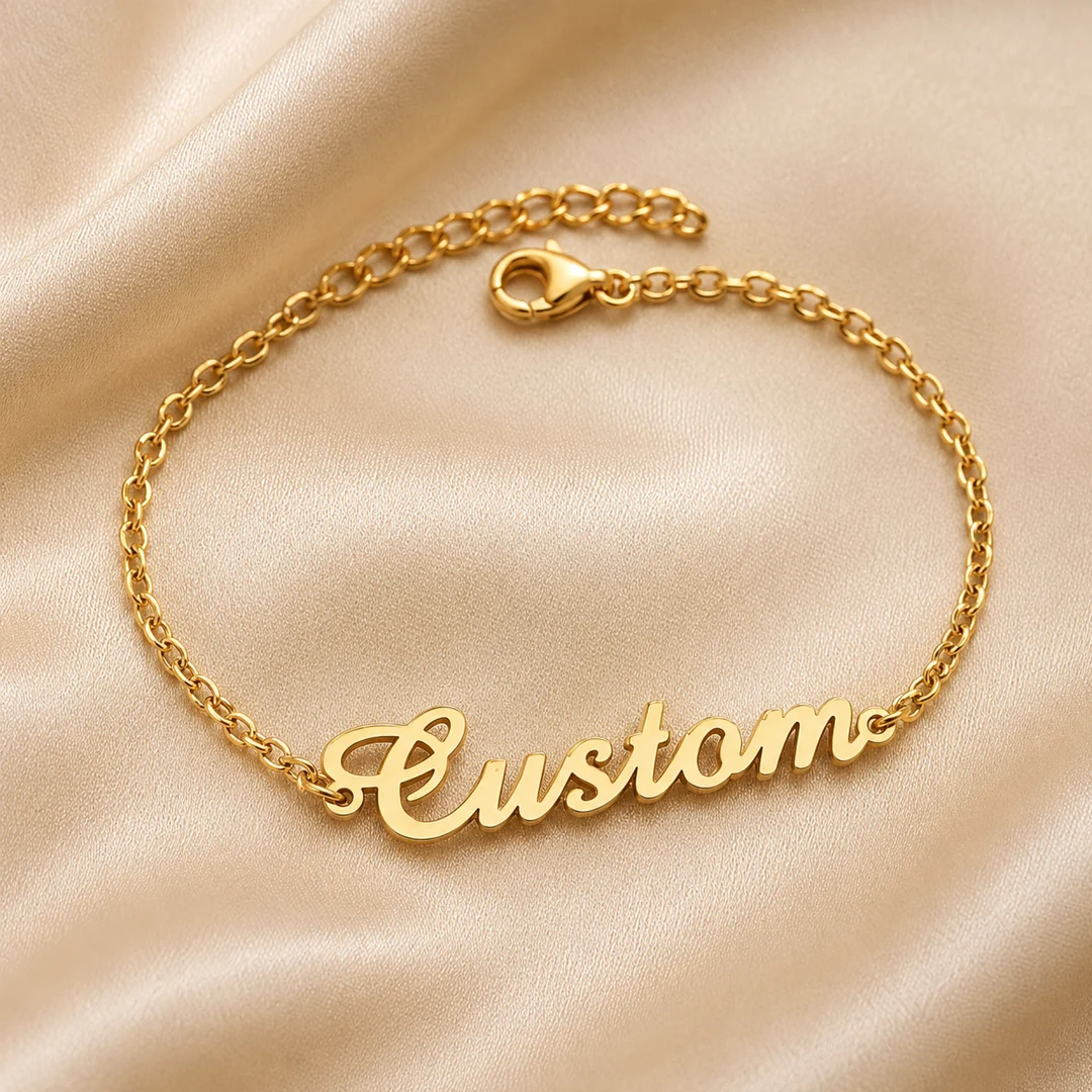 Simple Name Bracelet on luxury satin – personalized jewellery