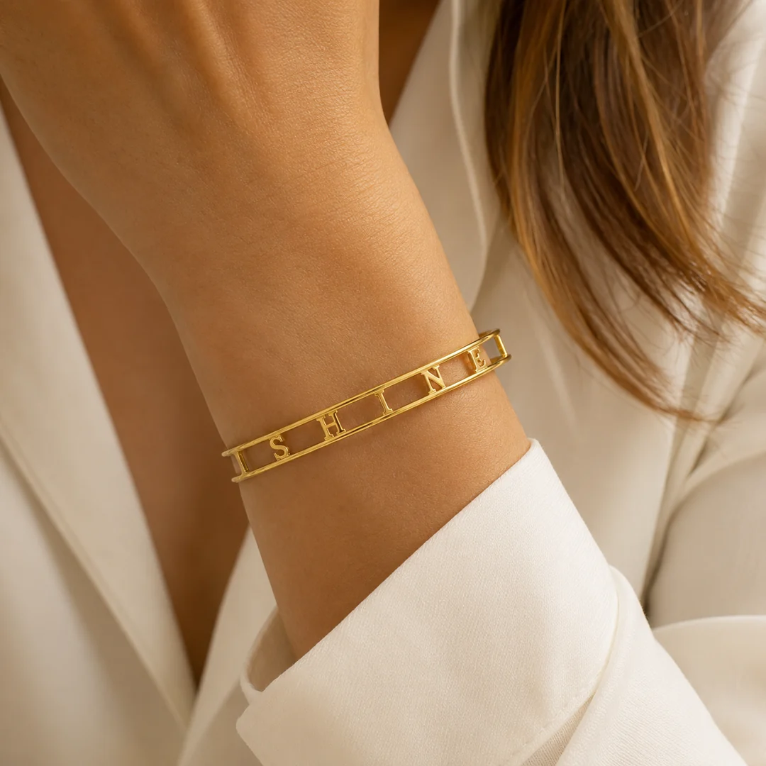 Simple Name Kada on female wrist – personalized jewellery