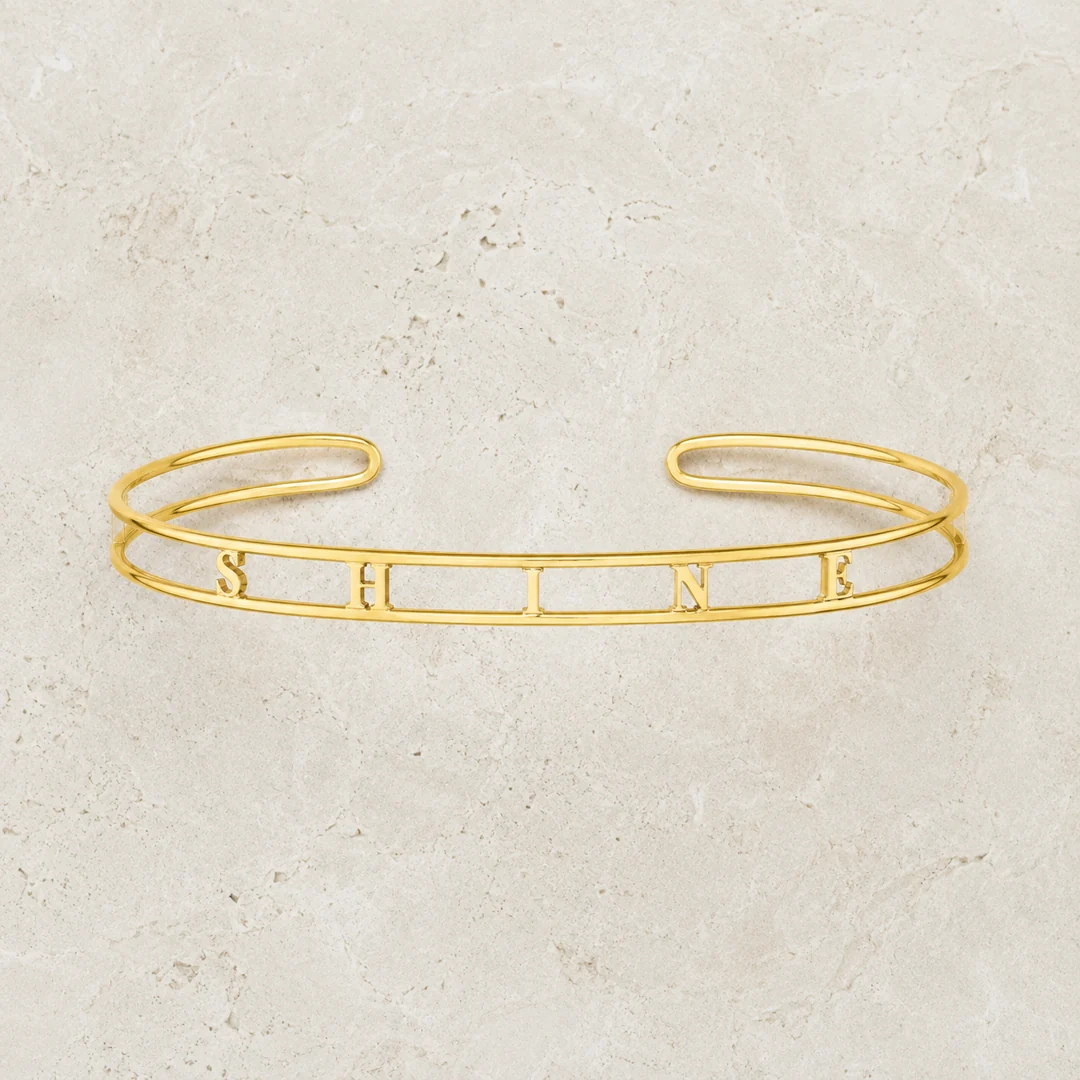 Simple Name Kada flat lay product view – personalized jewellery