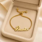 Small Heart Design Name Bracelet in premium gift box – personalized jewellery
