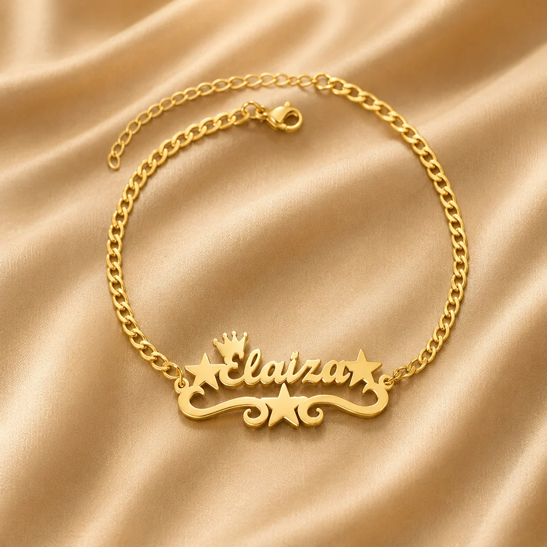 Star Name Bracelet on luxury satin – personalized jewellery