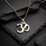 Antique Finish Om Pendant with Chain premium hero view