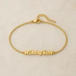 Two Butterfly Name Bracelet flat lay product view – personalized jewellery